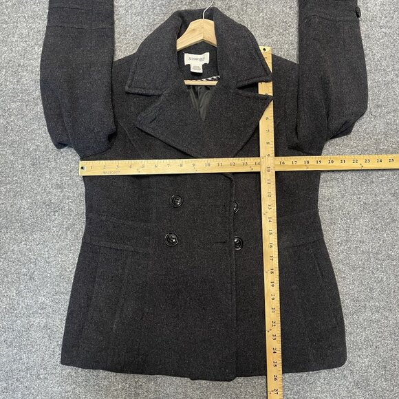 St Johns Bay Charcoal Gray Cashmere Wool Blend Peacoat Winter M Elegant Warmth - Picture 8 of 8